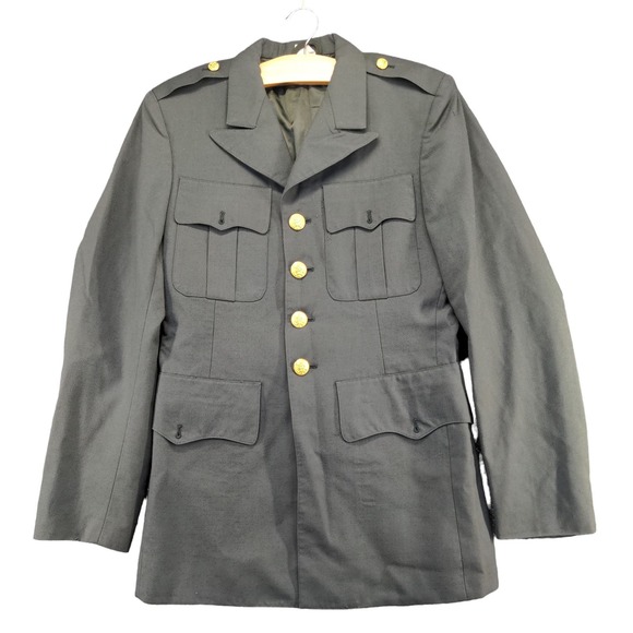 U.S. Army Serge Green Military Dress Uniform Coat Green Size 36 Poly Wool Blend - Picture 1 of 13
